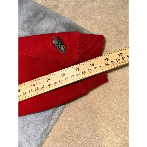 IZOD Men's Medium Red Long Sleeve Cotton Blend Crewneck Fleece Sweater - Picture 9 of 9